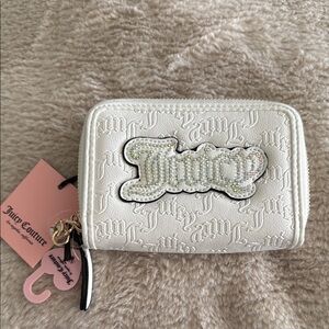 Juicy Couture White Wallet with Rhinestone Logo